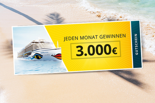 Nehmen Sie am Gewinnspiel teil & gewinnen Sie einen 3.000 € Reisegutschein